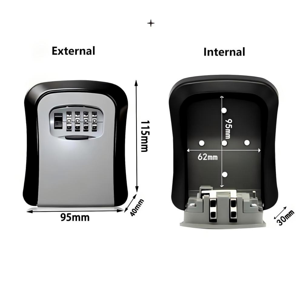 Lockbox Key Secure - Wandmontierter Schlüsselsafe mit 4-stelligem Zahlencode, Sicherheitsschloss