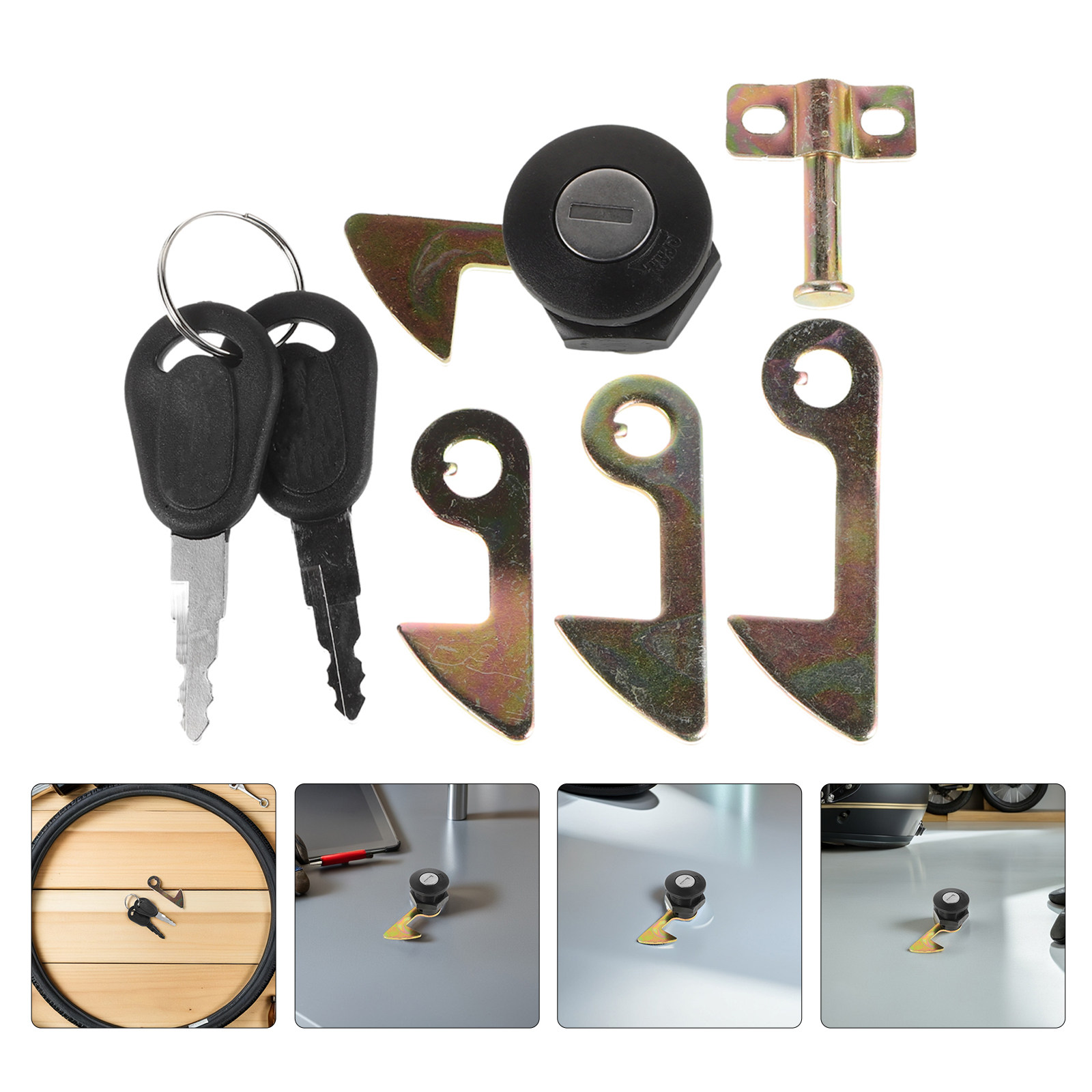 Lockbox Key Secure - 2er-Set Elektrisches Motorrad-Kofferraumschloss-Set, Wetterbeständiges Zinklegierungs-Rollerschloss mit