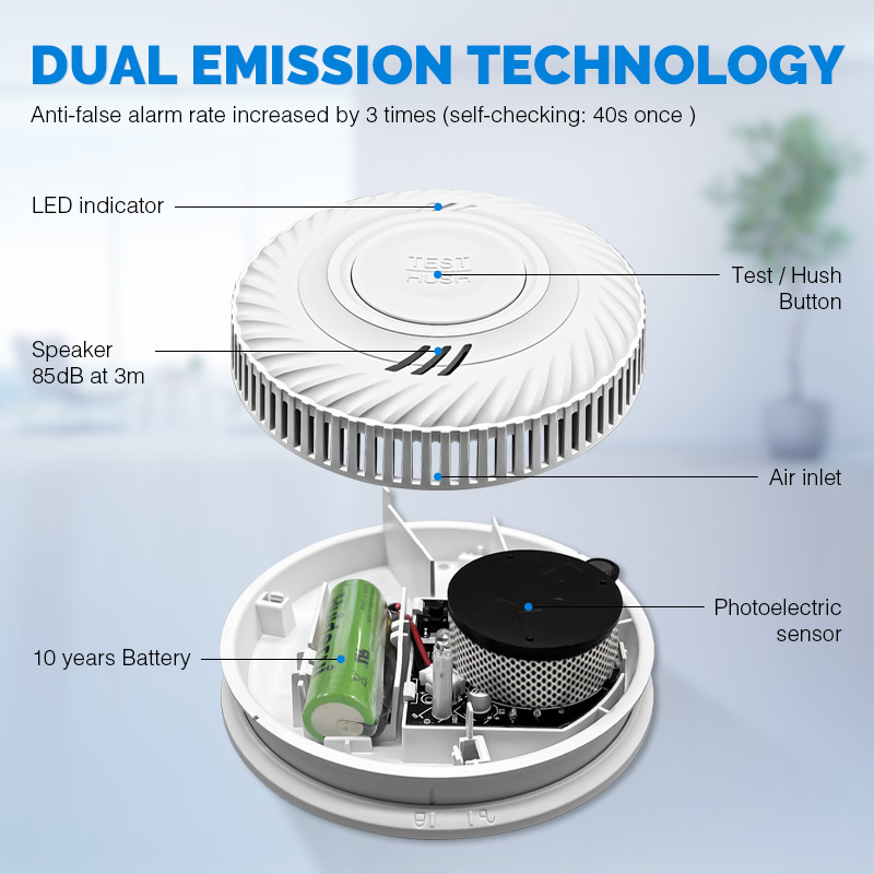 10 Jahre Batteriebetriebener H – Smoke Detector Interconnected Bewertung und Preis